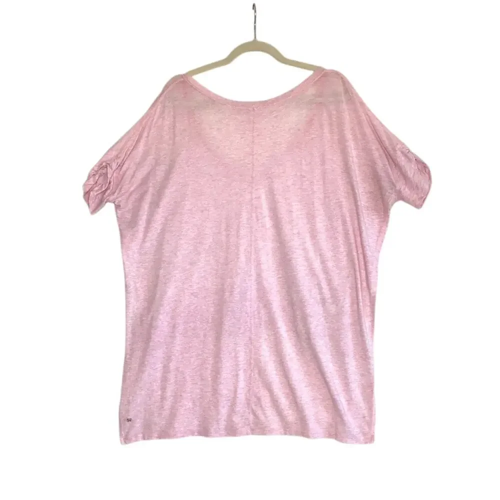 LULULEMON My Mantra V-Neck Hi Low Top Tunic Sz 12/14 Pink Athletic Everyday